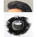 EUPHORIA® Original AUSTRALIA Hair Patch for Natural Front Hairline | 100% Silky and Soft Human Hair | Transparent Poly Border and Undetectable Black Mesh Base Hybrid System | Install with Clips, Glue or Tape |, Dark Brown, 7x