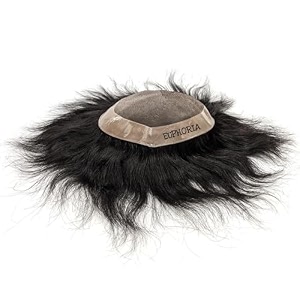 euphoria 7x5 monofilament hair patch for men  real and natural looking 100 human hair wigs  durable pu breathable hair toupee  proper ventilation non surgical hair replacement system black hair