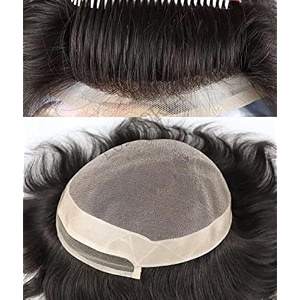 euphoria handcrafted front lace hair system for men  100 human hair patch  ultra-realistic front hairline wig  non-surgical hair replacement toupee  indian natural brown 7x5