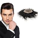 Euphoria® 8x6 ORIGINAL MONO Hair Patch for Men 100% Natural Brown Human Hair Wig Install with Hair Toupee Tape, Clips or Glue