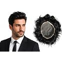 EUPHORIA® European Full Lace Hair Patch for Men | 0.03 mm Ultra Thin Lace Base | 100% Human Hair Toupee | Undetectable Hairline | Breathable Non-Surgical Replacement System | (Black, 9x7)