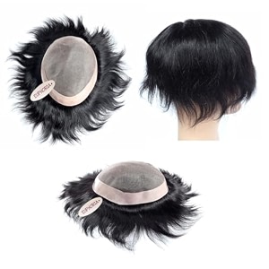 euphoria superior mono hair patch  real and natural looking 100 human hair wigs  durable pu breathable hair toupee  proper ventilation non surgical hair replacement system  can be used with clips tape or glue  black 11x9
