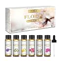 EUQEE 6 Pcs Pure Essential Oils Set, Floral Scent Kit for Diffuser
