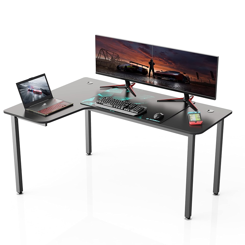 Powder Coated Computer EUREKA ERGONOMIC Metal Powder Coated Computer Desk L Shaped Corner desk ...