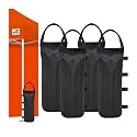 Eurmax USA 4-Pack Universal Canopy Weights, Secure Wind Protection to Prevent Tipping, Easy Wrap-Around Installation Heavy Duty Sandbags (Without Sand), Fits All Instant Shelter Legs,Black