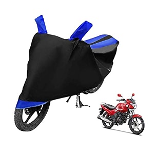 euro care bike cover compatible with achiever 150 heatproof mirror pocket dustproof belt amp buckle achiever bike cover - 1 unit black-blue