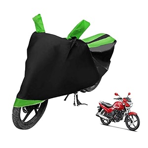 euro care bike cover compatible with achiever 150 heatproof mirror pocket dustproof belt amp buckle achiever bike cover - 1 unit black-green