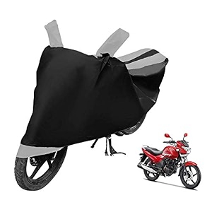 euro care bike cover compatible with achiever 150 heatproof mirror pocket dustproof belt amp buckle achiever bike cover - 1 unit black-silver