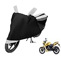 Euro Care Bike Cover Compatible with Apache 200V with Mirror Pocket,Dustproof, Windproof, Belt Buckle, Apache 200V Bike Cover- Black-White - 1 Unit