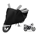 Euro Care Bike Cover Compatible with Apache RTR 180 with Mirror Pocket,Dustproof, Windproof, Belt Buckle, Apache RTR 180 Bike Cover- Black-Silver - 1 Unit