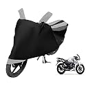 Euro Care Bike Cover Compatible with Apache RTR 160 with Mirror Pocket,Dustproof, Windproof, Belt Buckle, Apache RTR 160 Bike Cover- Black-Silver - 1 Unit