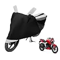 Euro Care Bike Cover Compatible with Apache 160V with Mirror Pocket,Dustproof, Windproof, Belt Buckle, Apache 160V Bike Cover- Black-White - 1 Unit