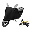 Euro Care Bike Cover Compatible with Apache 200V with Mirror Pocket,Dustproof, Windproof, Belt Buckle, Apache 200V Bike Cover- Black-Silver - 1 Unit