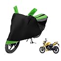 Euro Care Bike Cover Compatible with Apache 200V with Mirror Pocket,Dustproof, Windproof, Belt Buckle, Apache 200V Bike Cover- Black-Green - 1 Unit