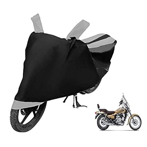 euro care bike cover compatible with avenger 220 cruise heatproof mirror pocket dustproof belt amp buckle avenger bike cover - 1 unit black-silver