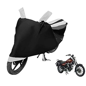 euro care bike cover compatible with avenger street 150 heatproof mirror pocket dustproof belt amp buckle avenger bike cover - 1 unit black-white