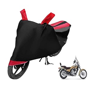 euro care bike cover compatible with avenger 220 cruise heatproof mirror pocket dustproof belt amp buckle avenger bike cover - 1 unit black-red