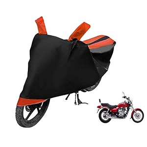 euro care bike cover compatible with avenger 220 cruise heatproof mirror pocket dustproof belt amp buckle avenger bike cover - 1 unit black-orange