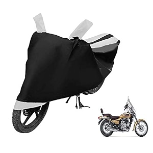 euro care bike cover compatible with avenger 220 cruise heatproof mirror pocket dustproof belt amp buckle avenger bike cover - 1 unit black-white