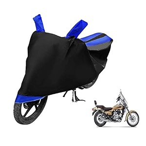 euro care bike cover compatible with avenger 220 cruise heatproof mirror pocket dustproof belt amp buckle avenger bike cover - 1 unit black-blue