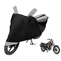 Euro Care Bike Cover Compatible with Avenger Street 150, Heatproof, Mirror Pocket, Dustproof, Belt &amp; Buckle, Avenger Bike Cover - 1 Unit, Black-Silver