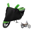Euro Care Bike Cover Compatible with Avenger 220 Cruise, Heatproof, Mirror Pocket, Dustproof, Belt &amp; Buckle, Avenger Bike Cover - 1 Unit, Black-Green