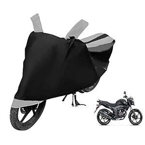 euro care bike cover compatible with cb trigger heatproof mirror pocket dustproof belt amp buckle cb trigger bike cover - 1 unit black-silver