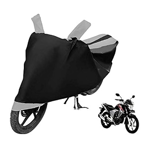 euro care bike cover compatible with cb unicorn heatproof mirror pocket dustproof belt amp buckle cb unicorn bike cover - 1 unit black-silver
