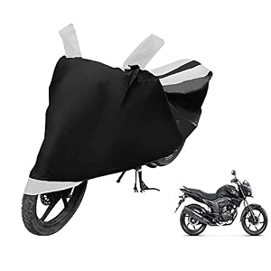 euro care bike cover compatible with cb trigger heatproof mirror pocket dustproof belt amp buckle cb trigger bike cover - 1 unit black-white