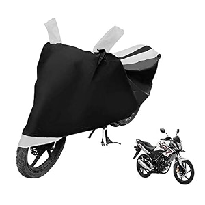 euro care bike cover compatible with cb unicorn heatproof mirror pocket dustproof belt amp buckle cb unicorn bike cover - 1 unit black-white