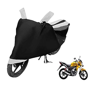 euro care bike cover compatible with cb twister heatproof mirror pocket dustproof belt amp buckle cb twister bike cover - 1 unit black-white
