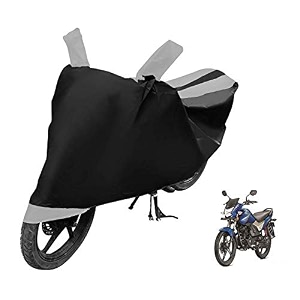 euro care bike cover compatible with cb shine heatproof mirror pocket dustproof belt amp buckle cb shine bike cover - 1 unit black-silver