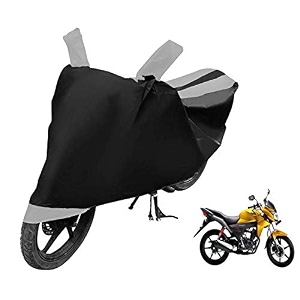 euro care bike cover compatible with cb twister heatproof mirror pocket dustproof belt amp buckle cb twister bike cover - 1 unit black-silver
