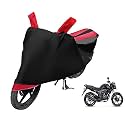 Euro Care Bike Cover Compatible with CB Trigger, Heatproof, Mirror Pocket, Dustproof, Belt &amp; Buckle, CB Trigger Bike Cover - 1 Unit, Black-Red