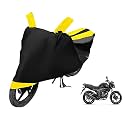 Euro Care Bike Cover Compatible with CB Trigger, Heatproof, Mirror Pocket, Dustproof, Belt &amp; Buckle, CB Trigger Bike Cover - 1 Unit, Black-Yellow