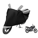 Euro Care Bike Cover Compatible with CB Trigger, Heatproof, Mirror Pocket, Dustproof, Belt &amp; Buckle, CB Trigger Bike Cover - 1 Unit, Black-Silver