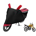 Euro Care Bike Cover Compatible with CB Twister, Heatproof, Mirror Pocket, Dustproof, Belt &amp; Buckle, CB Twister Bike Cover - 1 Unit, Black-Red