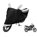 Euro Care Bike Cover Compatible with CB Trigger, Heatproof, Mirror Pocket, Dustproof, Belt &amp; Buckle, CB Trigger Bike Cover - 1 Unit, Black-White