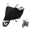 Euro Care Bike Cover Compatible with CB Shine, Heatproof, Mirror Pocket, Dustproof, Belt &amp; Buckle, CB Shine Bike Cover - 1 Unit, Black-White