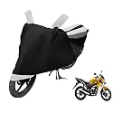 Euro Care Bike Cover Compatible with CB Twister, Heatproof, Mirror Pocket, Dustproof, Belt &amp; Buckle, CB Twister Bike Cover - 1 Unit, Black-White