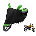 Euro Care Bike Cover Compatible with CB Twister, Heatproof, Mirror Pocket, Dustproof, Belt &amp; Buckle, CB Twister Bike Cover - 1 Unit, Black-Green