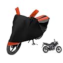 Euro Care Bike Cover Compatible with CB Trigger, Heatproof, Mirror Pocket, Dustproof, Belt &amp; Buckle, CB Trigger Bike Cover - 1 Unit, Black-Orange