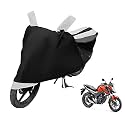 Euro Care Bike Cover Compatible with CB Hornet 160, Heatproof, Mirror Pocket, Dustproof, Belt &amp; Buckle, CB Hornet Bike Cover - 1 Unit, Black-White