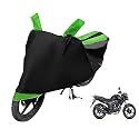 Euro Care Bike Cover Compatible with CB Trigger, Heatproof, Mirror Pocket, Dustproof, Belt &amp; Buckle, CB Trigger Bike Cover - 1 Unit, Black-Green