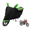 Euro Care Bike Cover Compatible with CB Hornet 160, Heatproof, Mirror Pocket, Dustproof, Belt &amp; Buckle, CB Hornet Bike Cover - 1 Unit, Black-Green