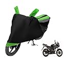Euro Care Bike Cover Compatible with CBF Stunner, Heatproof, Mirror Pocket, Dustproof, Belt &amp; Buckle, CBF Stunner Bike Cover - 1 Unit, Black-Green