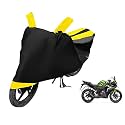 Euro Care Bike Cover Compatible with CBR 150R, Heatproof, Mirror Pocket, Dustproof, Belt &amp; Buckle, CBR 150R Bike Cover - 1 Unit, Black-Yellow