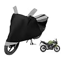 Euro Care Bike Cover Compatible with CBR 150R, Heatproof, Mirror Pocket, Dustproof, Belt &amp; Buckle, CBR 150R Bike Cover - 1 Unit, Black-Silver