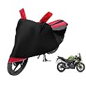Euro Care Bike Cover Compatible with CBR 150R, Heatproof, Mirror Pocket, Dustproof, Belt &amp; Buckle, CBR 150R Bike Cover - 1 Unit, Black-Red