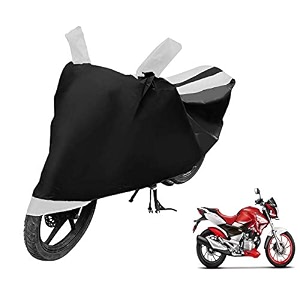 euro care bike cover compatible with cbz extreme heatproof mirror pocket dustproof belt amp buckle cbz extreme bike cover - 1 unit black-white
